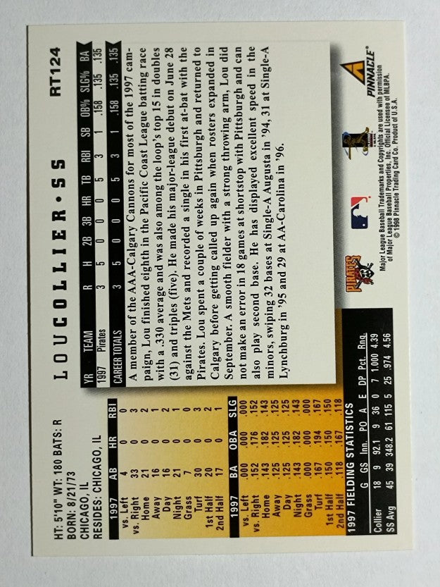 1998 Score Rookie Traded #124 Lou Collier