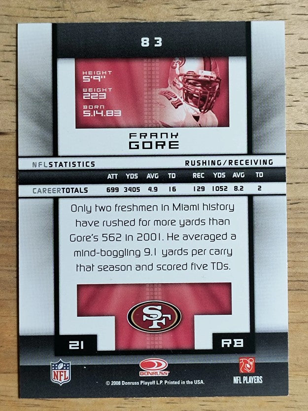 2008 Donruss Elite #83 Frank Gore