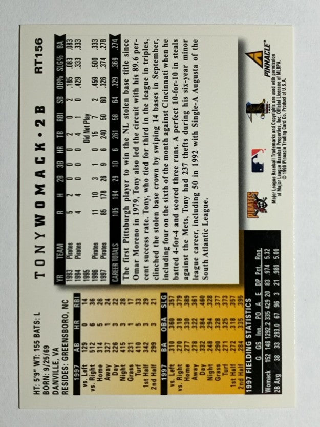 1998 Score Rookie Traded #156 Tony Womack