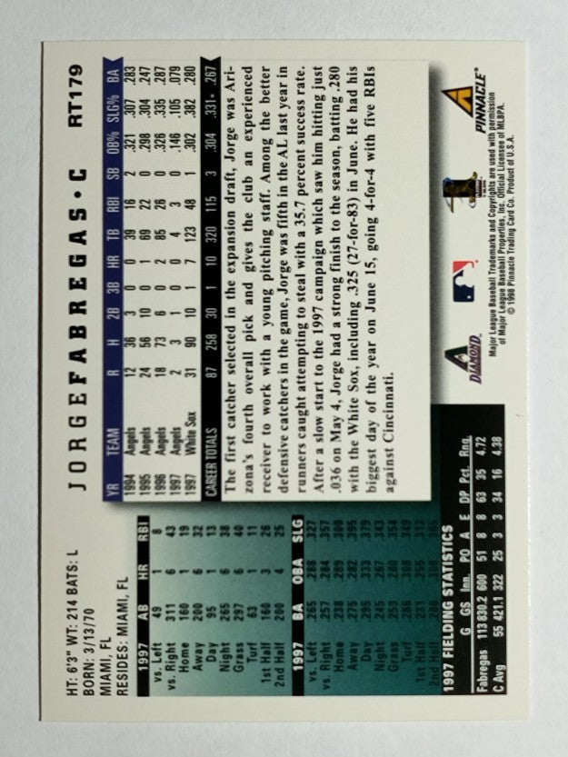 1998 Score Rookie Traded #179 Jorge Fabregas