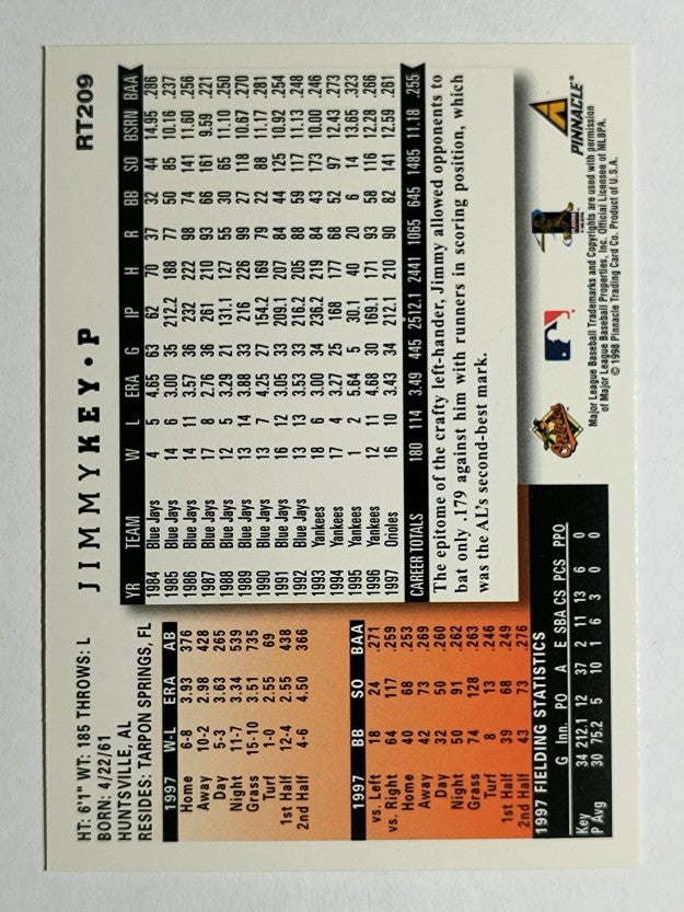 1998 Score Rookie Traded #209 Jimmy Key