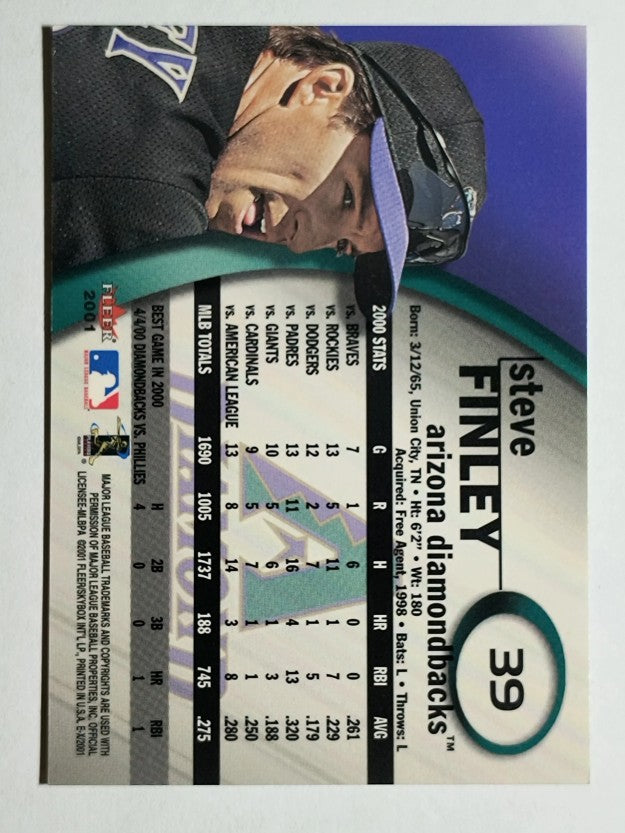 2001 E-X #39 Steve Finley