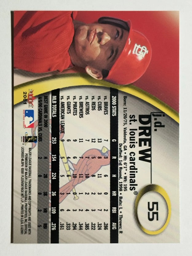2001 E-X #55 J.D. Drew