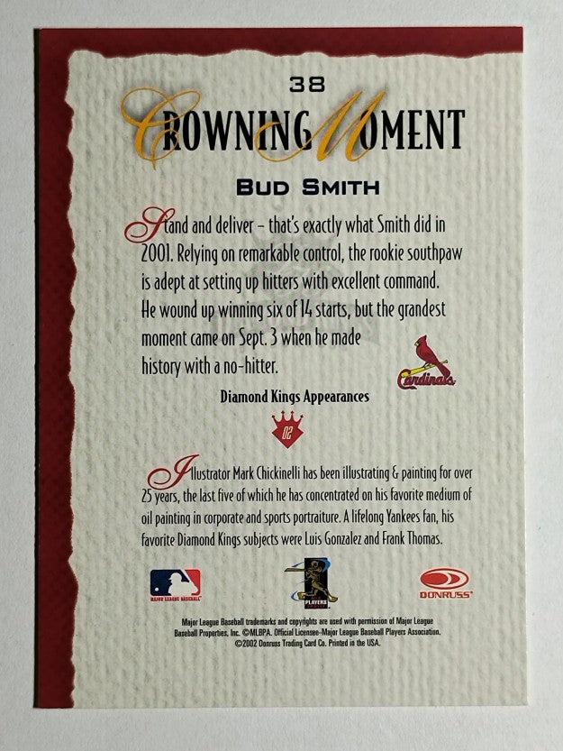 2002 Diamond Kings #38 Bud Smith