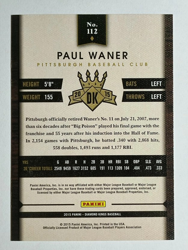 2015 Diamond Kings #112 Paul Waner