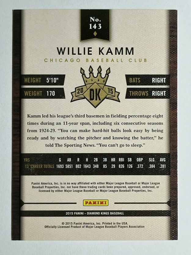 2015 Diamond Kings #143 Willie Kamm