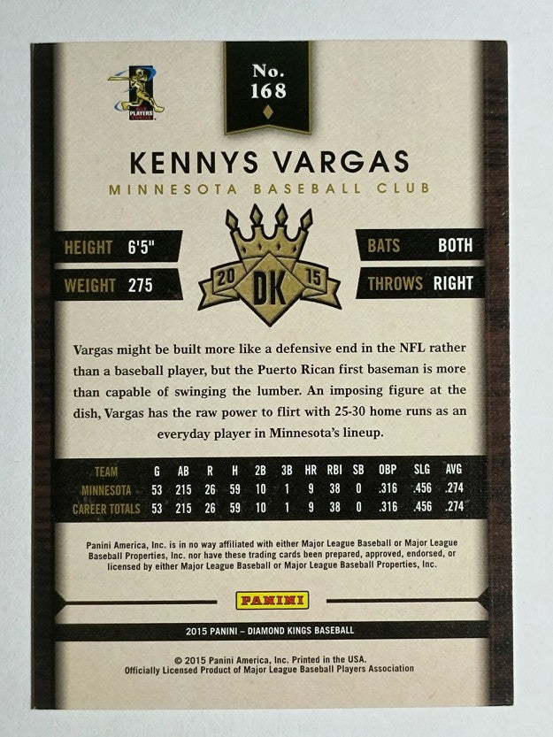 2015 Diamond Kings #168A Kennys Vargas RC