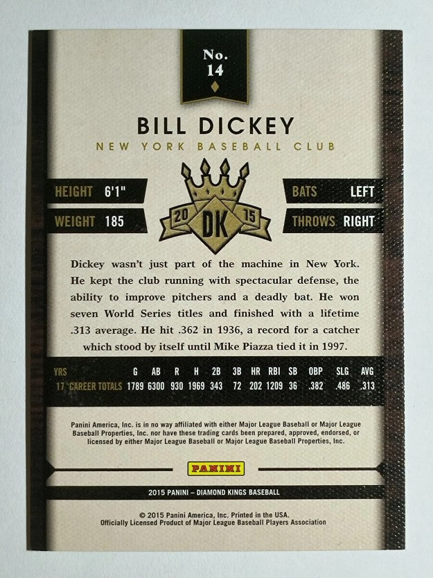 2015 Diamond Kings Framed Red #14 Bill Dickey