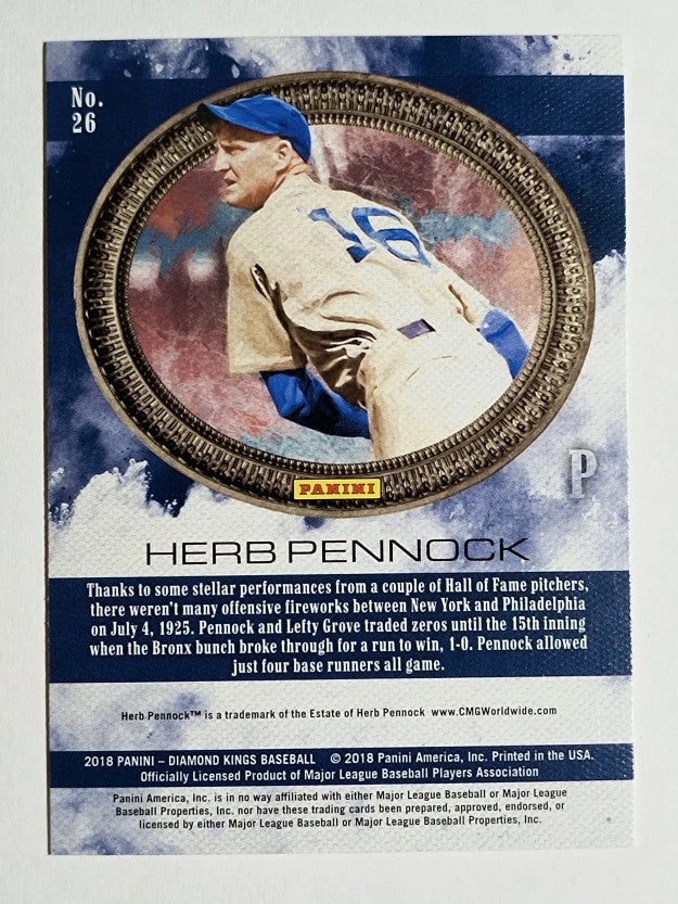 2018 Diamond Kings #26 Herb Pennock
