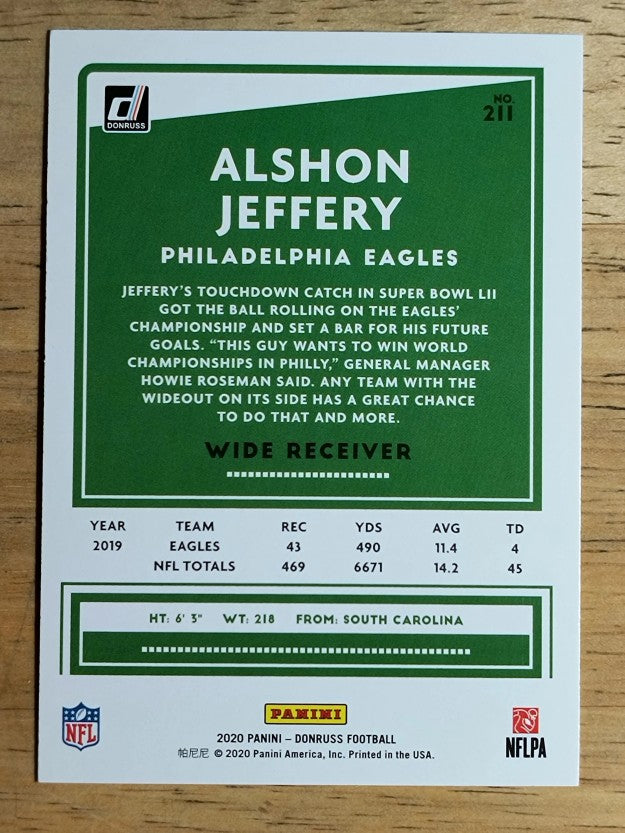 2020 Donruss #211 Alshon Jeffery