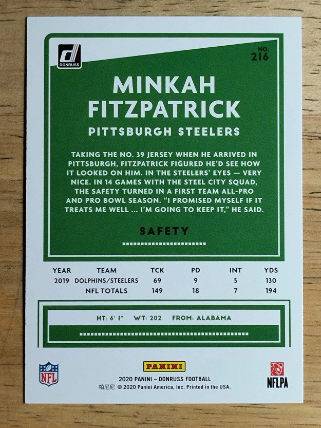 2020 Donruss #216 Minkah Fitzpatrick
