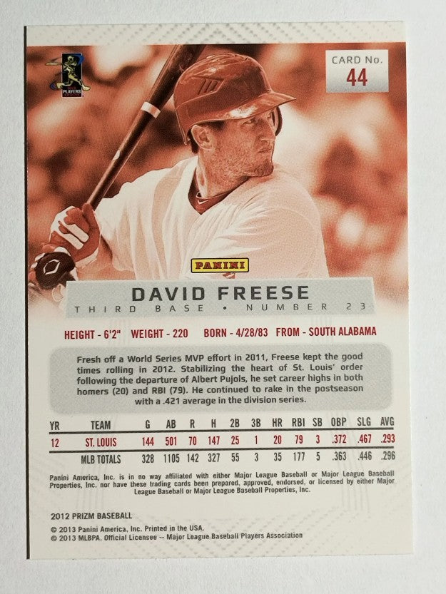 2012 Panini Prizm #44 David Freese