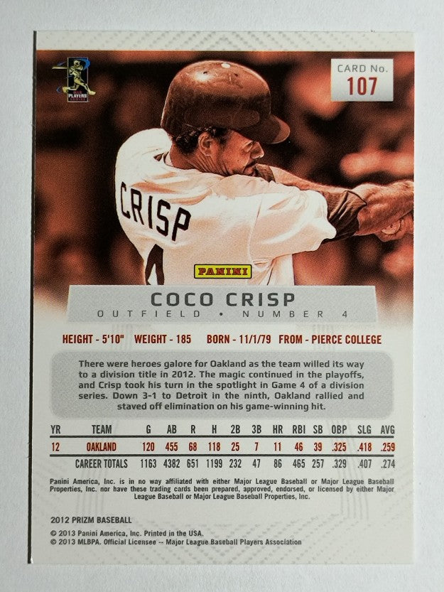 2012 Panini Prizm #107 Coco Crisp