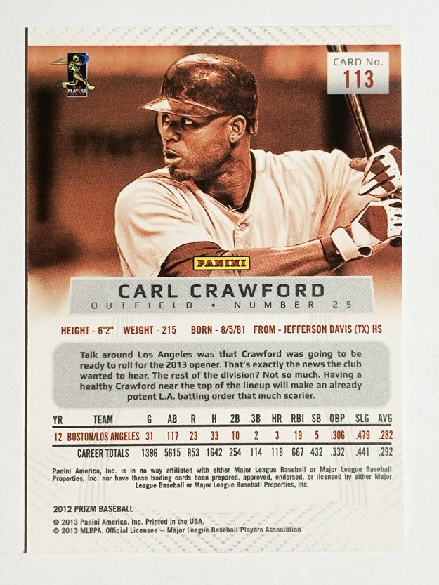 2012 Panini Prizm #113 Carl Crawford