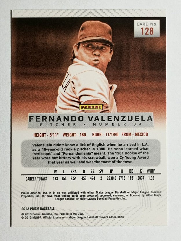 2012 Panini Prizm #128 Fernando Valenzuela