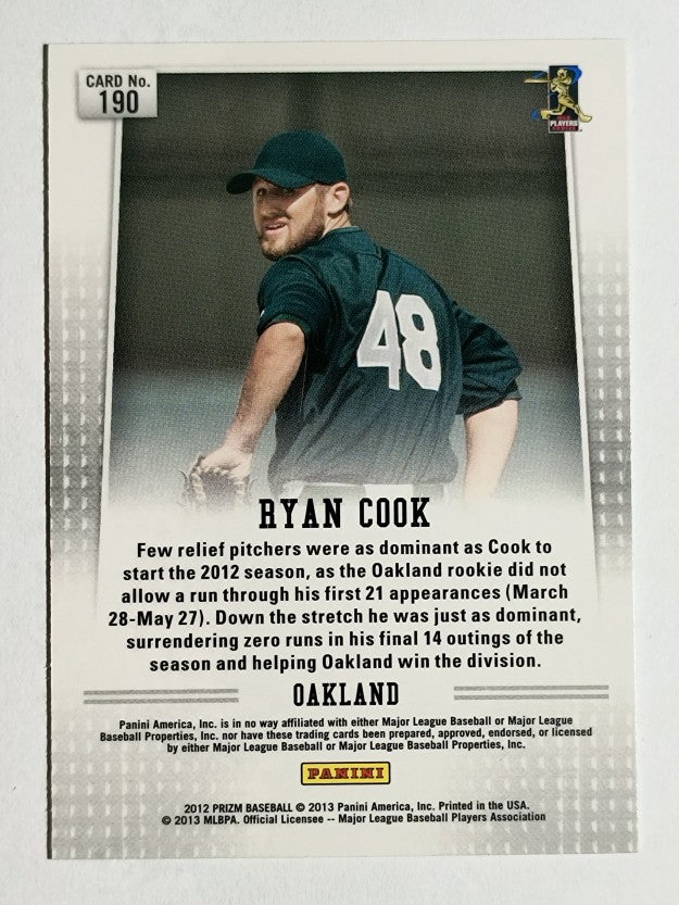 2012 Panini Prizm #190 Ryan Cook RC
