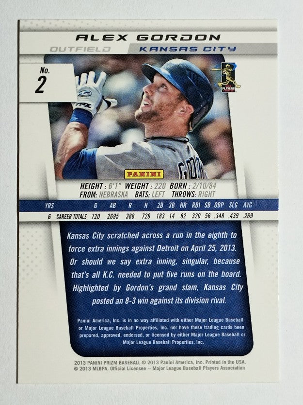 2013 Panini Prizm #2 Alex Gordon