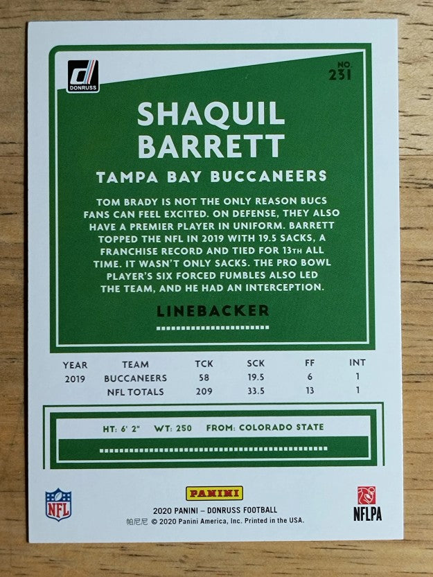 2020 Donruss #231 Shaquil Barrett