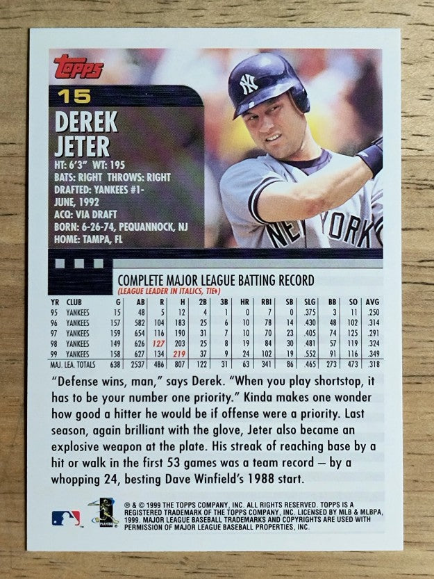 2000 Topps #15 Derek Jeter