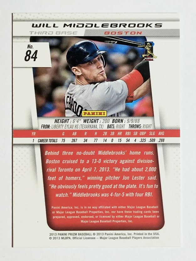2013 Panini Prizm #84 Will Middlebrooks