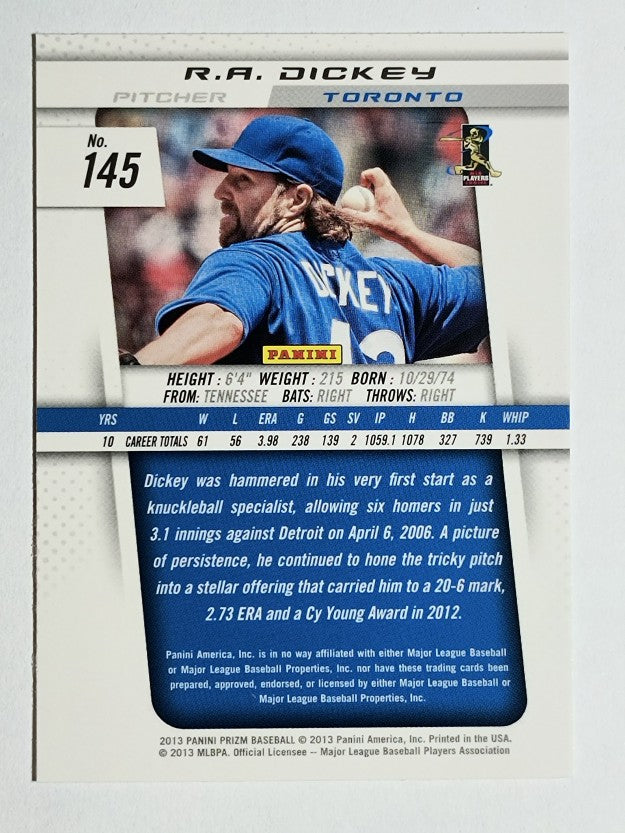 2013 Panini Prizm #145 R.A. Dickey