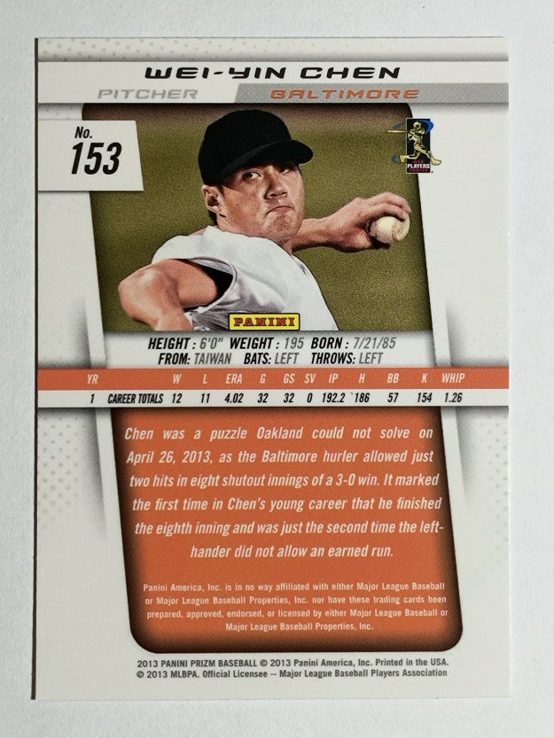 2013 Panini Prizm #153 Wei-Yin Chen