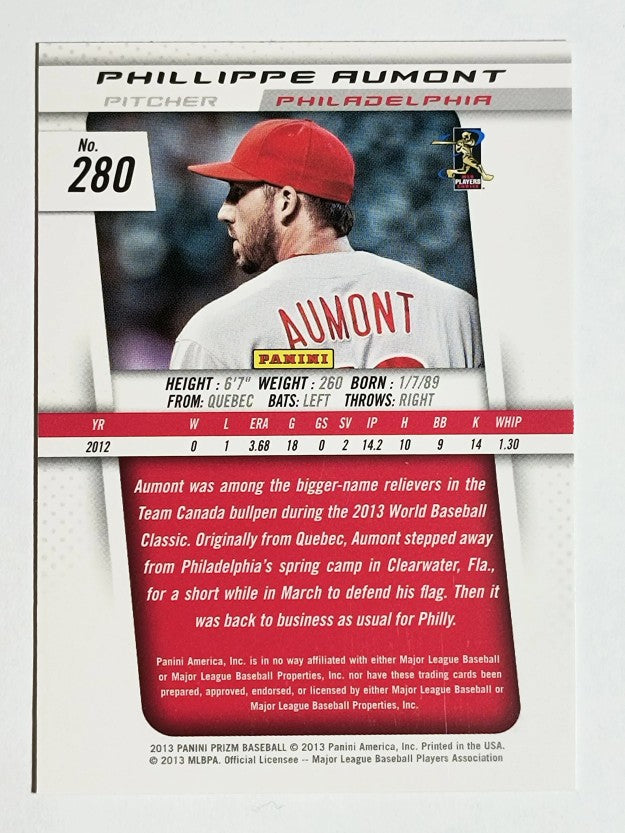 2013 Panini Prizm #280 Phillippe Aumont RC