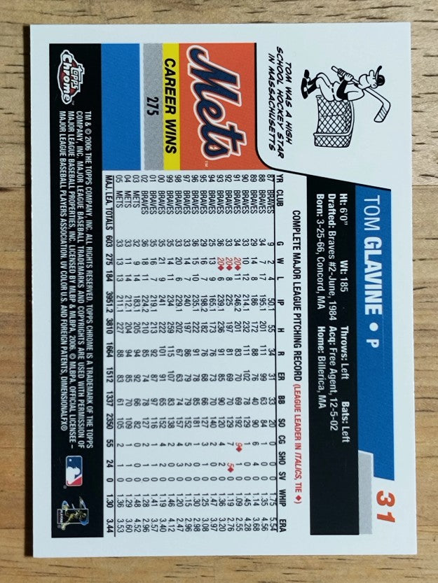 2006 Topps Chrome #31 Tom Glavine