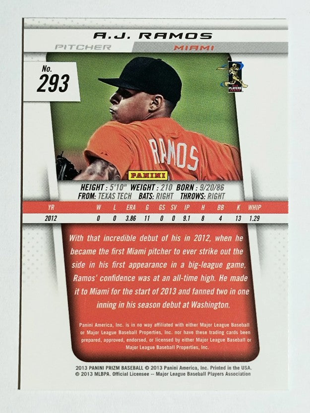 2013 Panini Prizm #293 A.J. Ramos RC