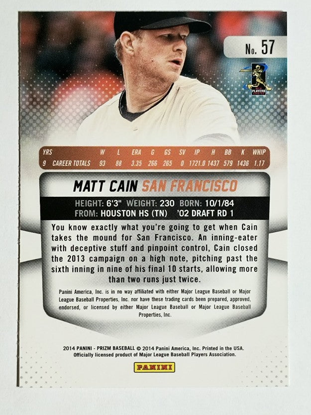 2014 Panini Prizm #57 Matt Cain