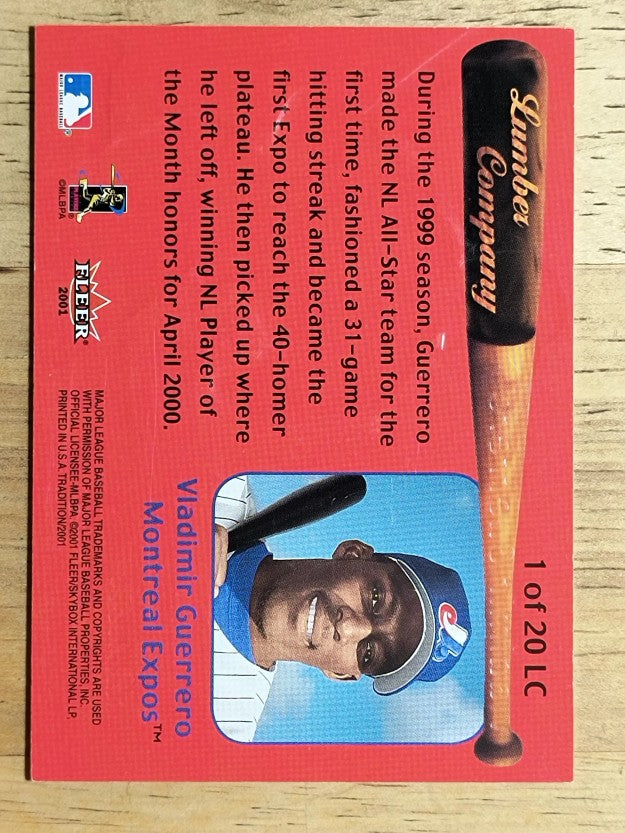 2001 Fleer Tradition Lumber Company #LC1 Vladimir Guerrero