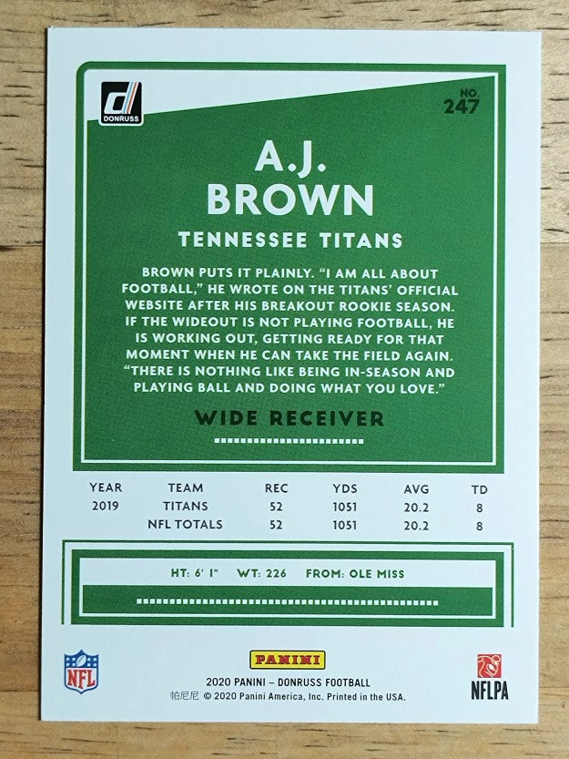 2020 Donruss #247 A.J. Brown
