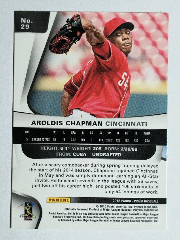 2015 Panini Prizm #29 Aroldis Chapman