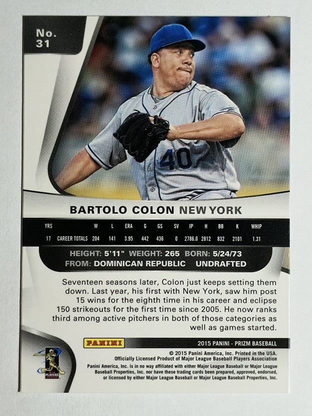 2015 Panini Prizm #31 Bartolo Colon