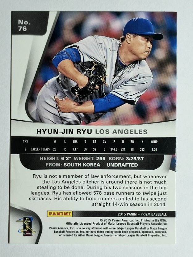2015 Panini Prizm #76 Hyun-Jin Ryu
