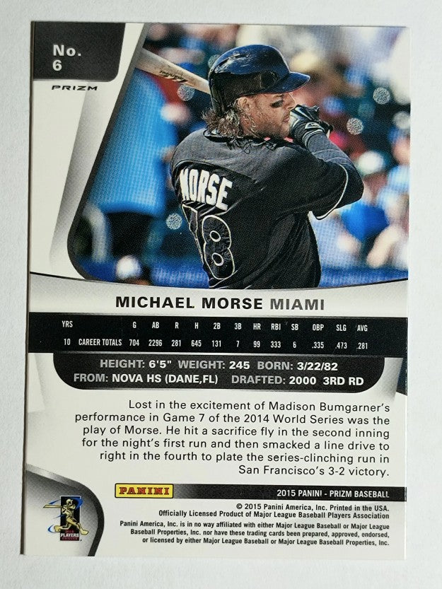 2015 Panini Prizm Prizms Red White and Blue Mojo #6 Michael Morse