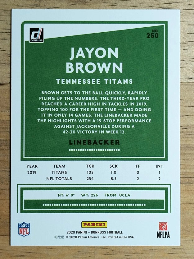 2020 Donruss #250 Jayon Brown