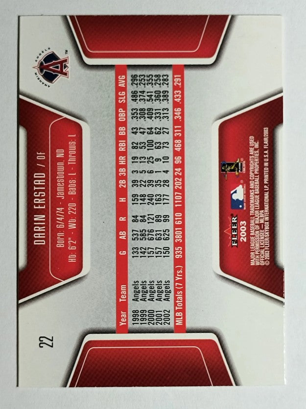 2003 Flair #22 Darin Erstad