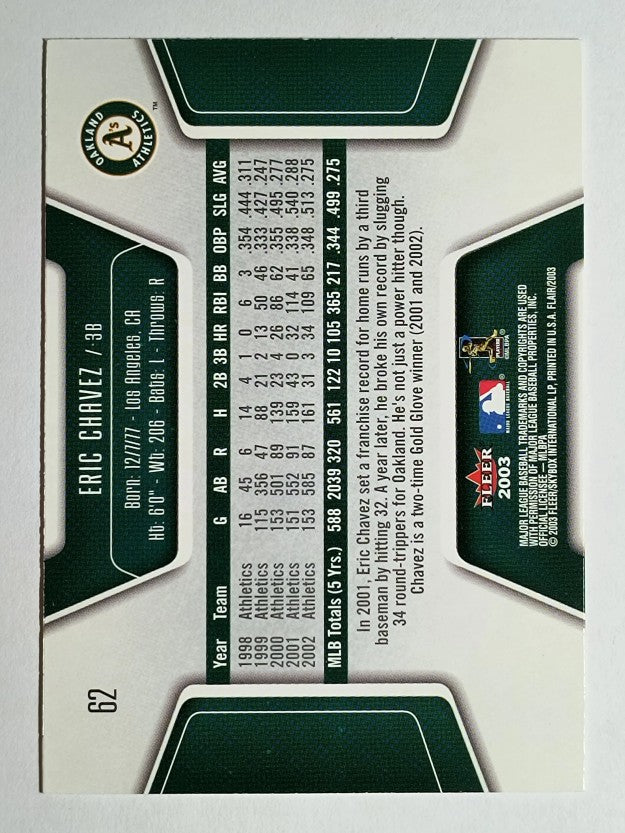 2003 Flair #62 Eric Chavez