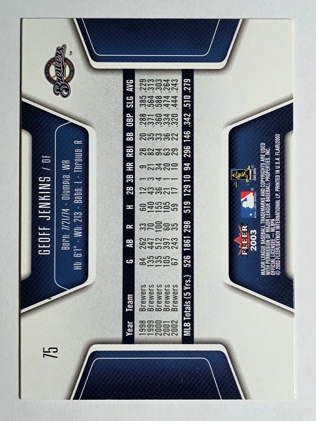 2003 Flair #75 Geoff Jenkins