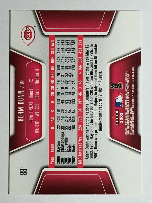 2003 Flair #88 Adam Dunn