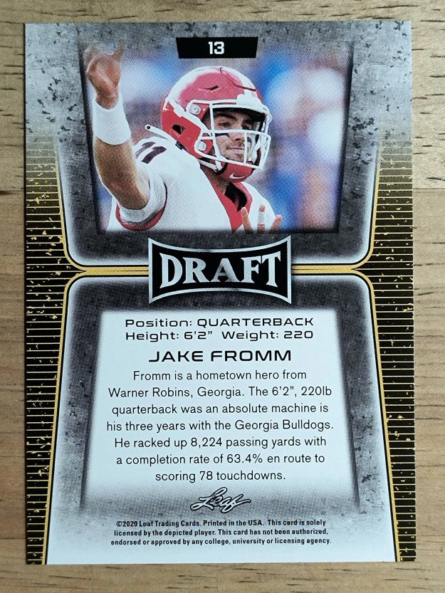 2020 Leaf Draft #13 Jake Fromm