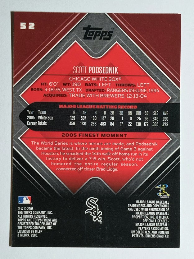 2006 Finest #52 Scott Podsednik