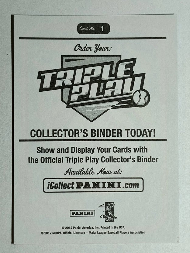 2012 Triple Play Stickers #1 Flaming Baseball