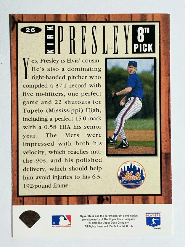 1994 Collector's Choice #26 Kirk Presley RC