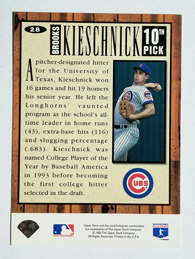 1994 Collector's Choice #28 Brooks Kieschnick RC