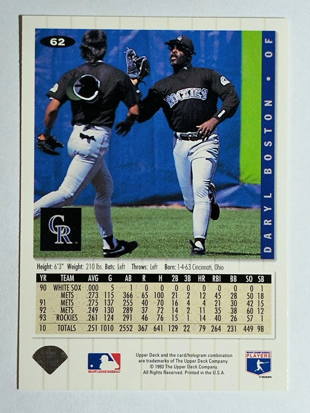 1994 Collector's Choice #62 Daryl Boston