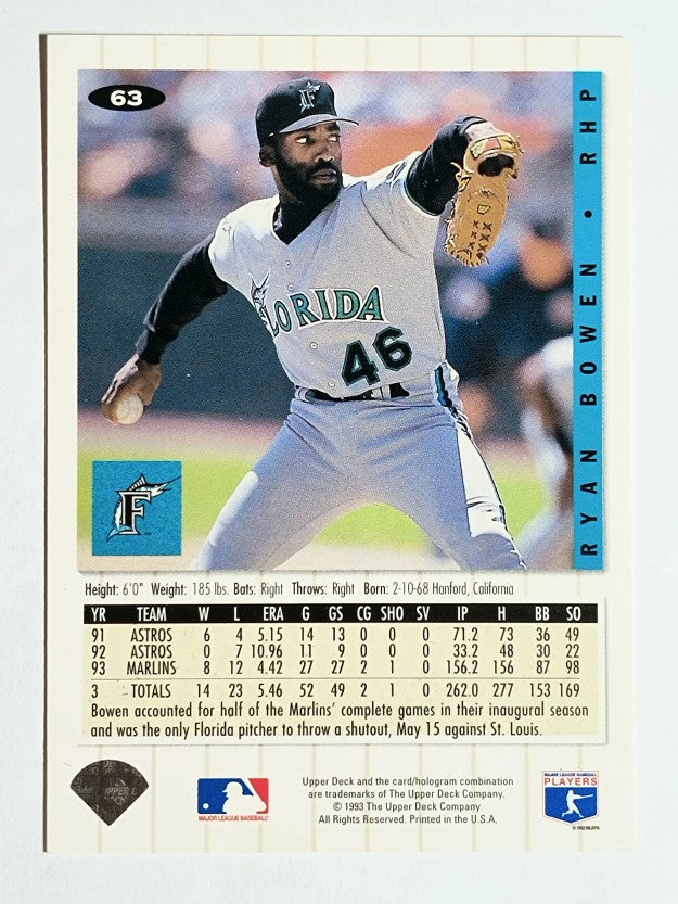 1994 Collector's Choice #63 Ryan Bowen