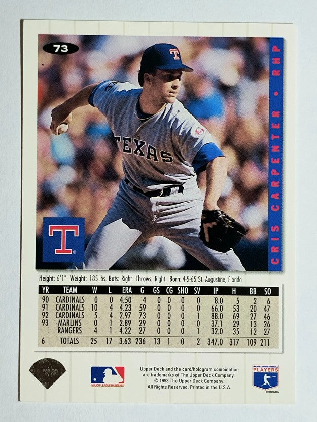 1994 Collector's Choice #73 Cris Carpenter