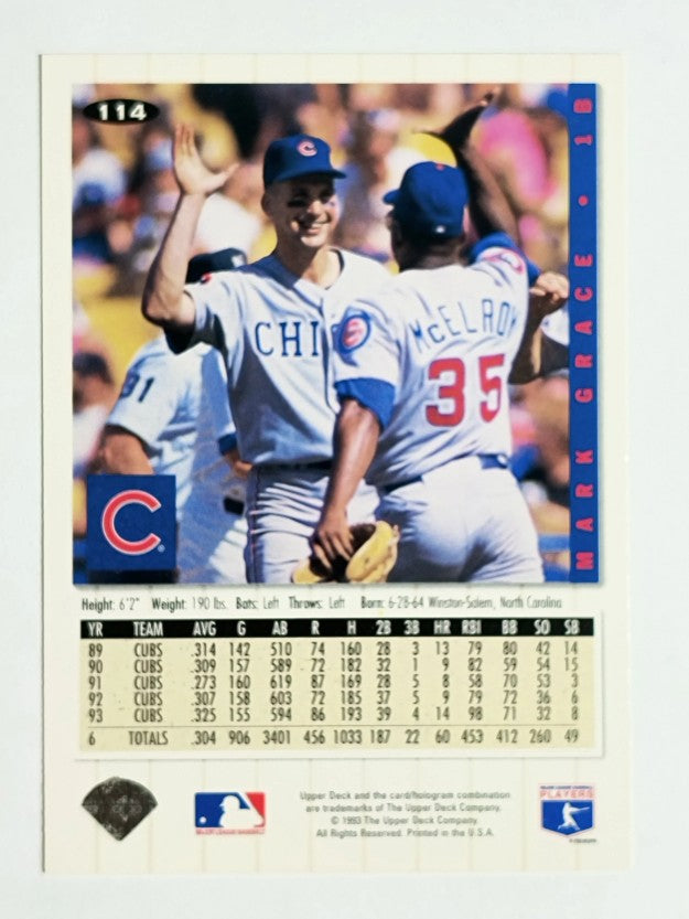 1994 Collector's Choice #114 Mark Grace